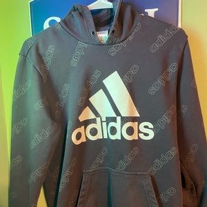 Two hoodies The adidas is a darker burgundy.